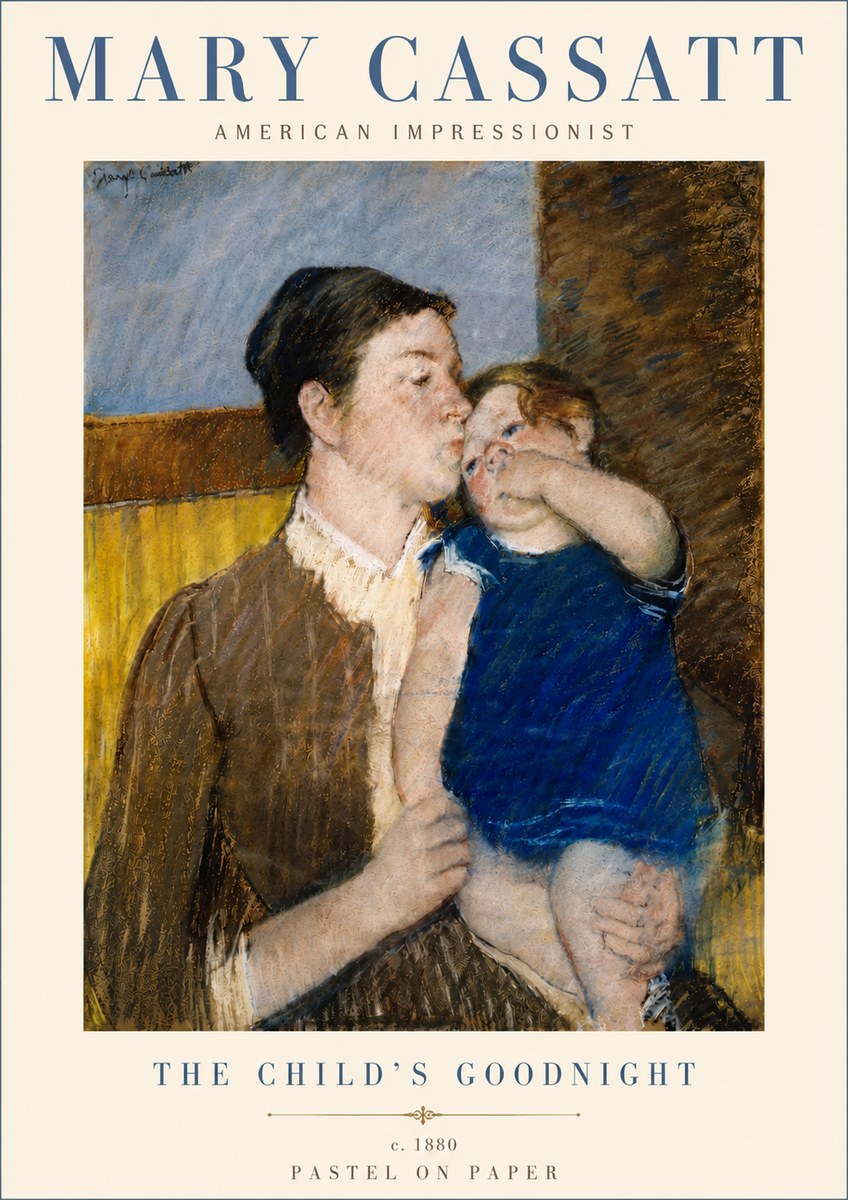 Mary Cassatt The Child's Goodnight No6 - Póster