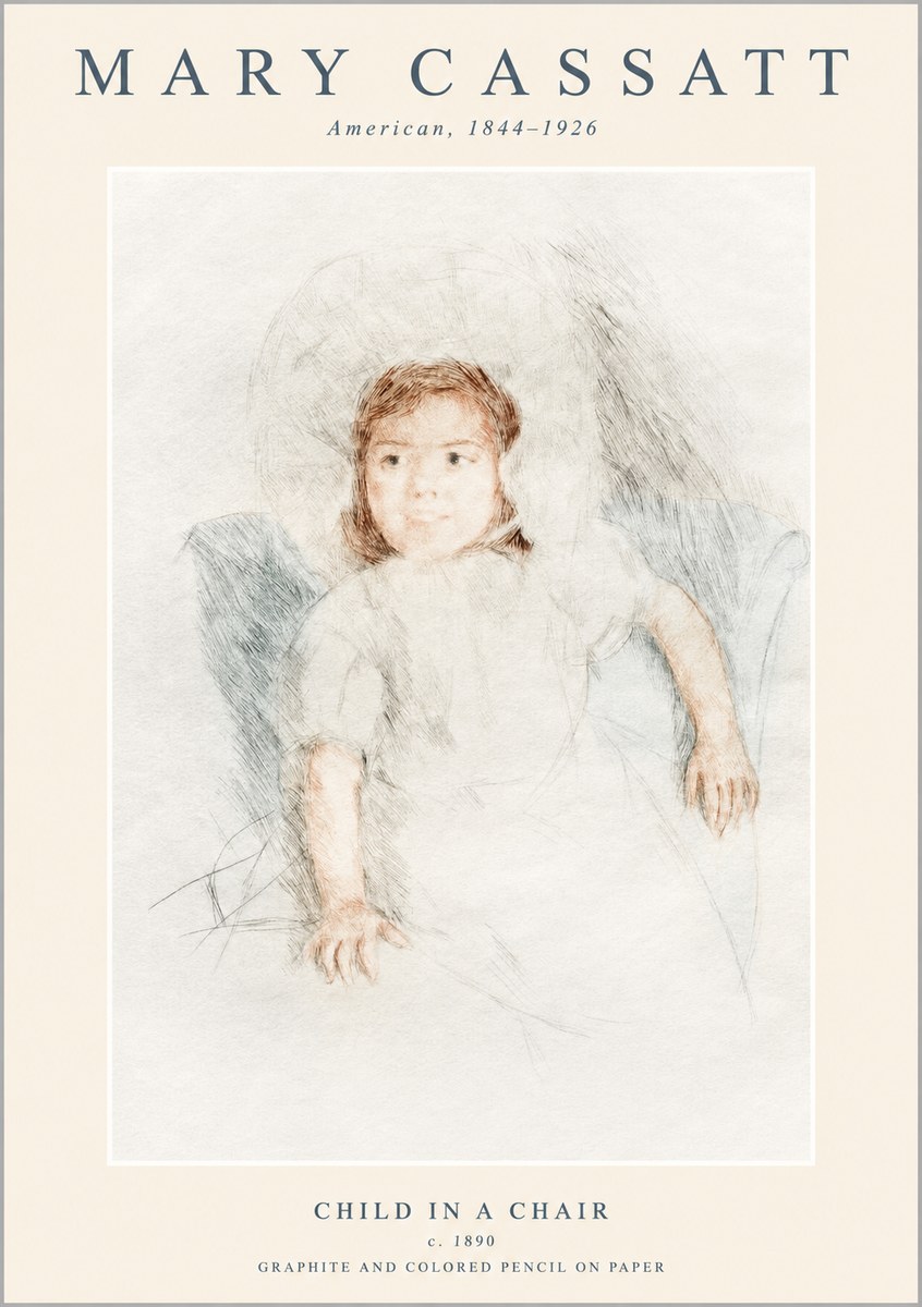 Mary Cassatt Child in a Chair No1 - Póster