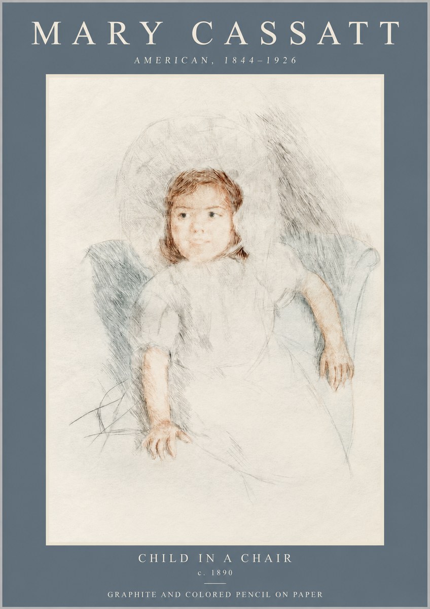 Mary Cassatt Child in a Chair No2 - Póster