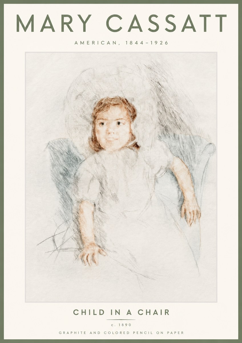 Mary Cassatt Child in a Chair No4 - Póster