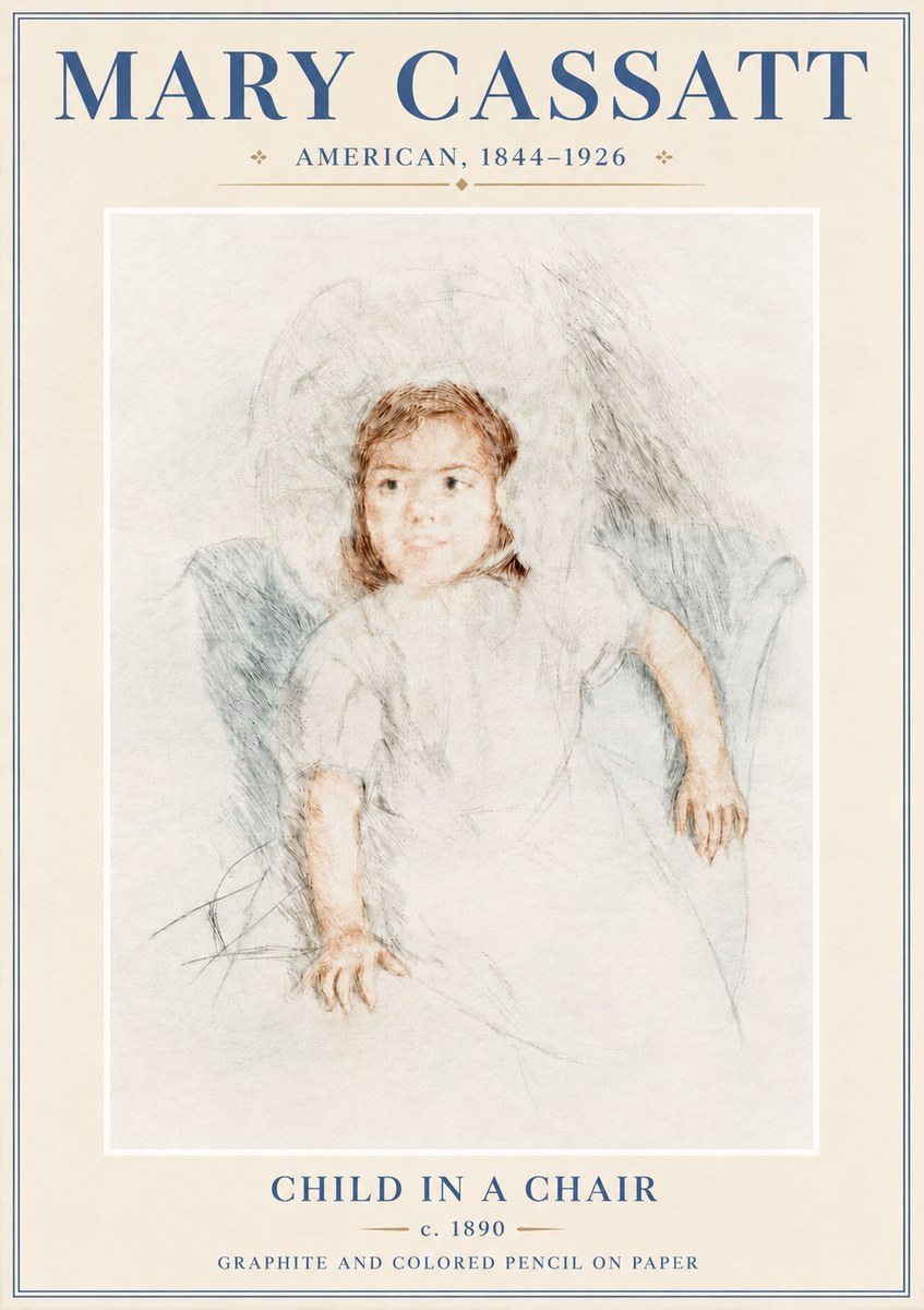 Mary Cassatt Child in a Chair No6 - Póster