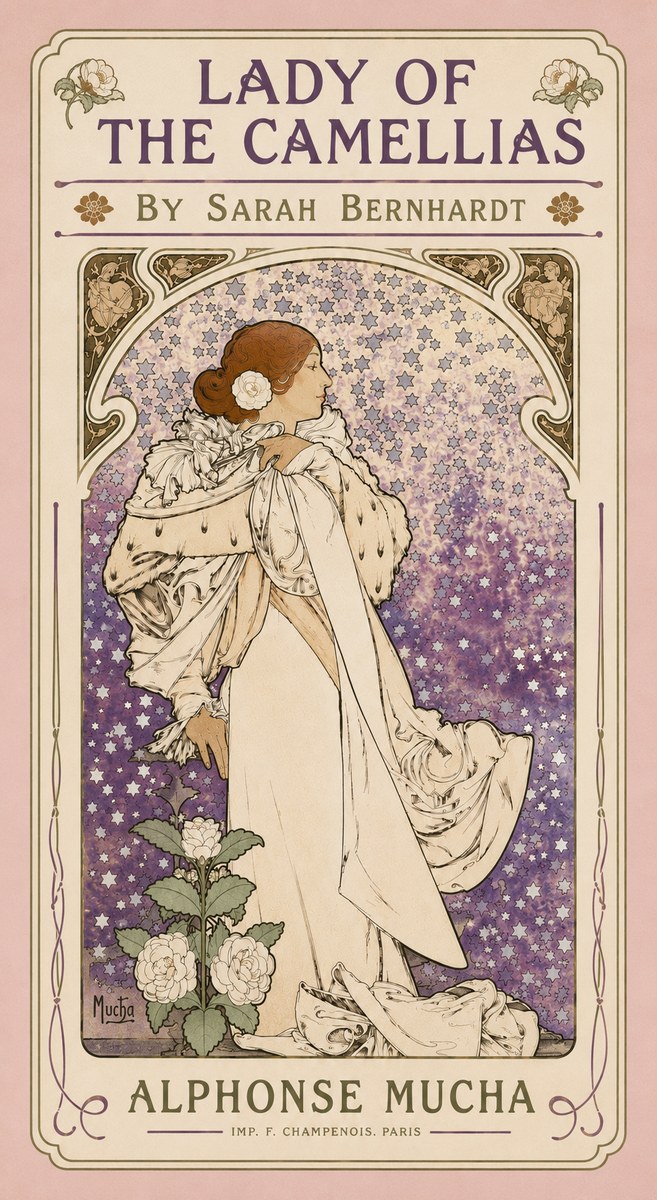 Mucha Lady of the Camellias No4 - Póster