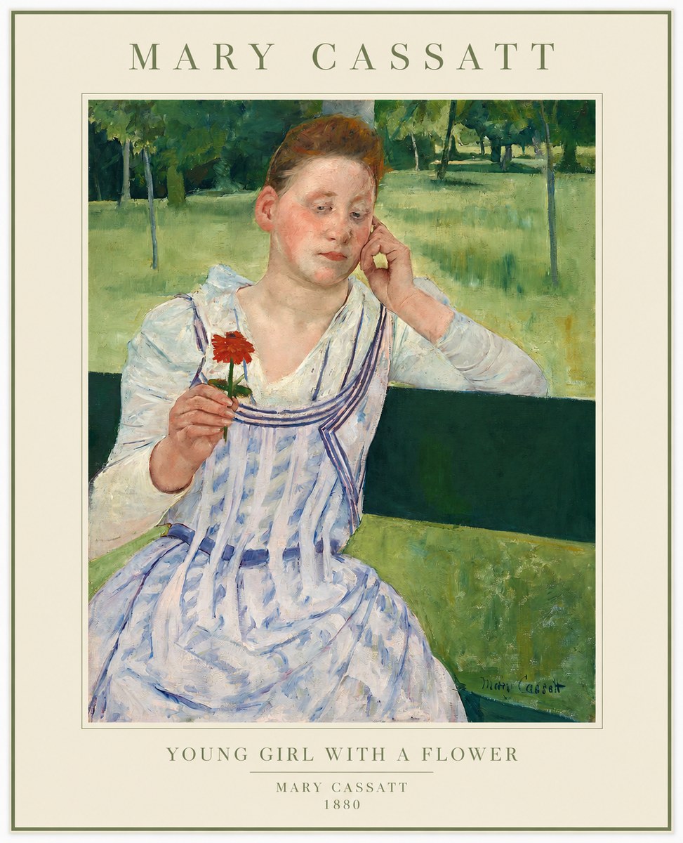 Mary Cassatt Young Girl with a Flower No1 - Póster