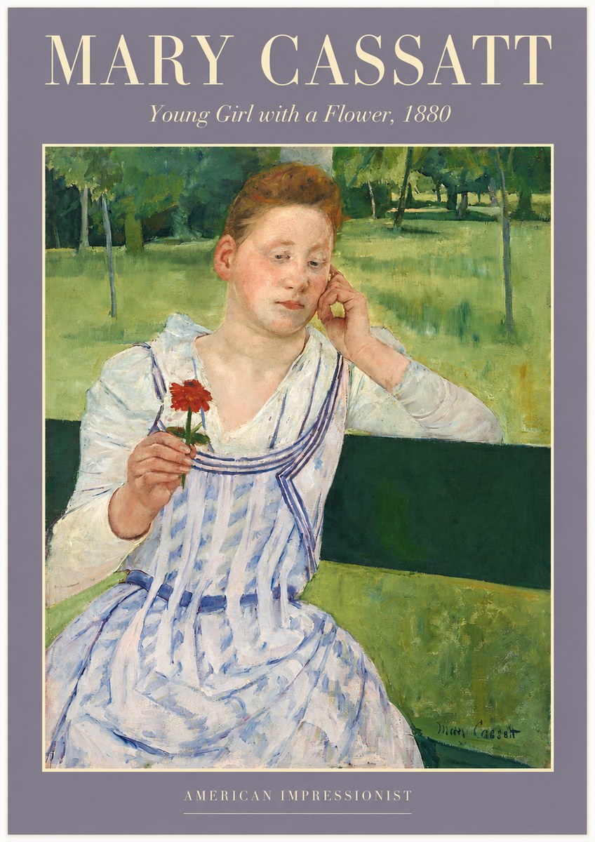 Mary Cassatt Young Girl with a Flower No2 - Póster