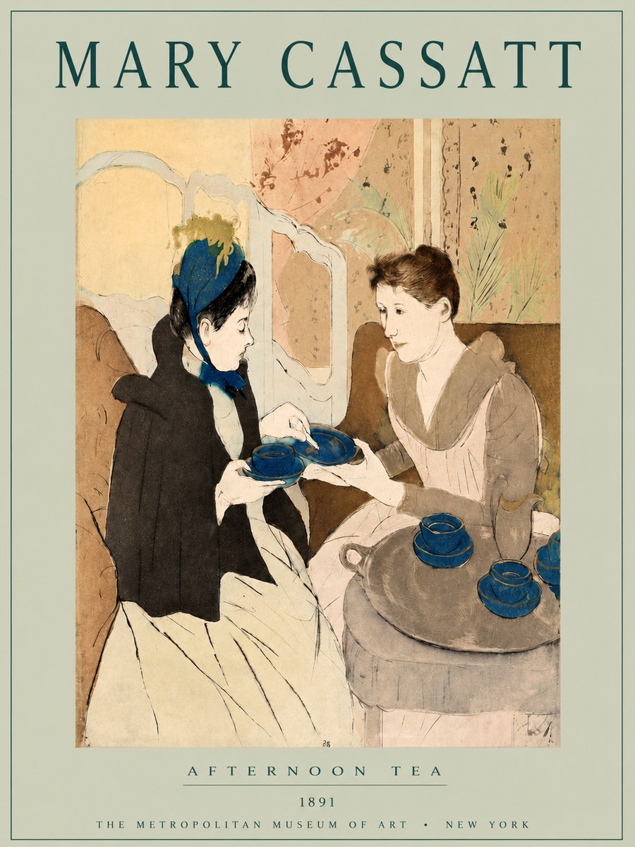 Mary Cassatt Afternoon Tea No4 - Póster