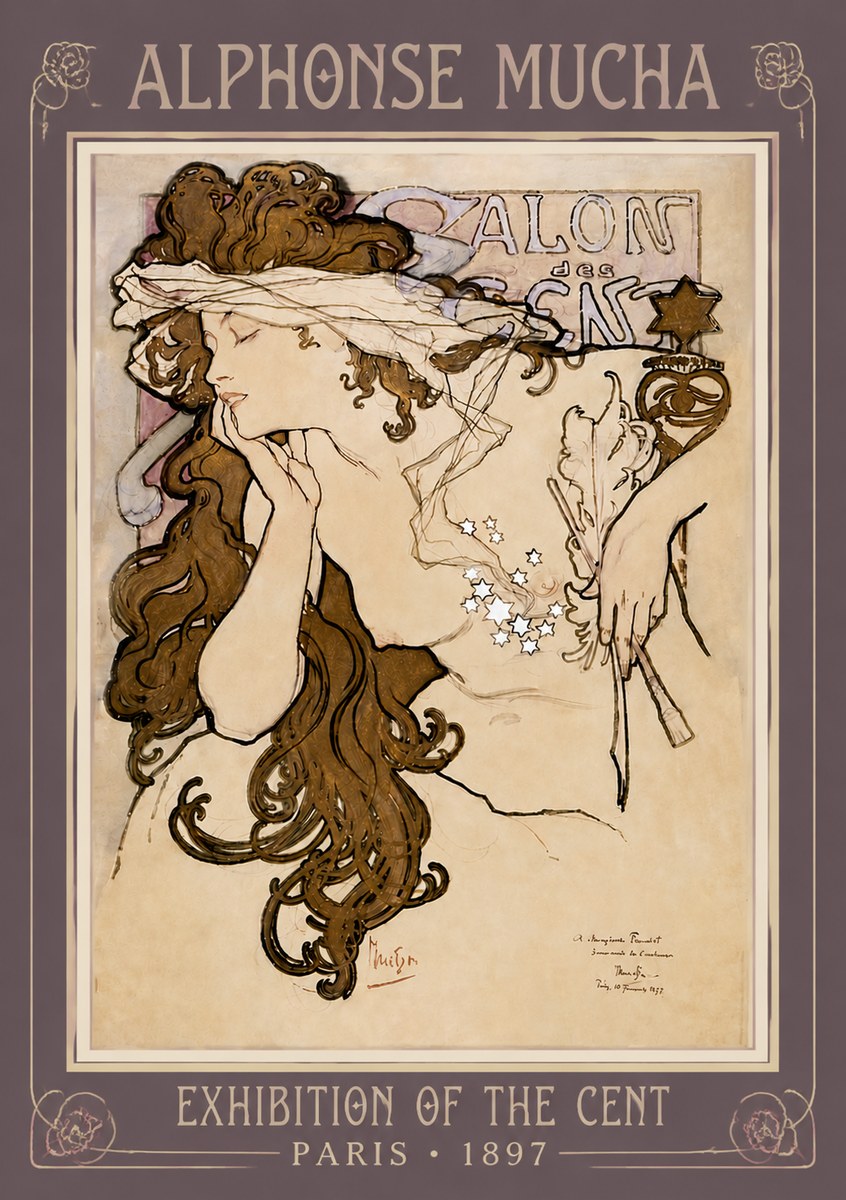 Mucha Salon Des Cent No5 - Póster