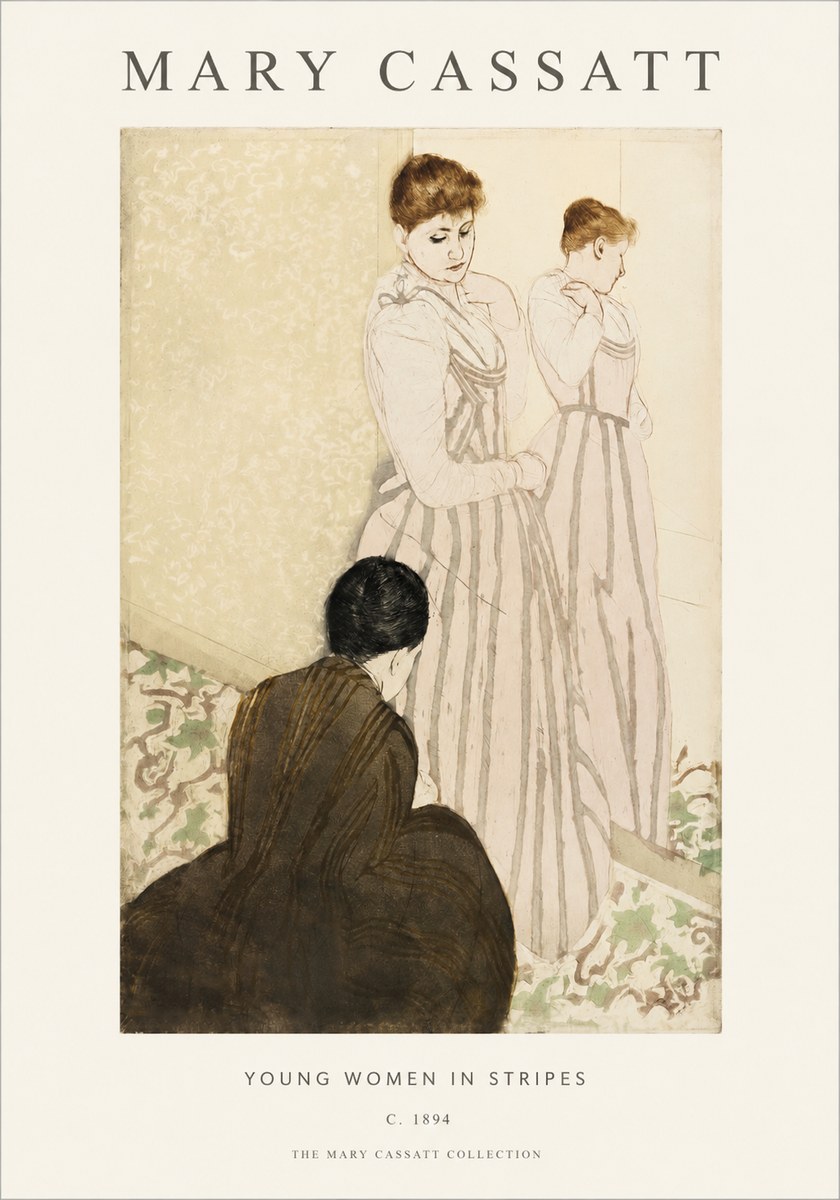 Mary Cassatt Young Women in Stripes No1 - Póster