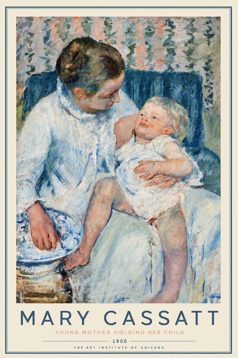 Mary Cassatt Young Mother Holding Her Child No2 - Póster