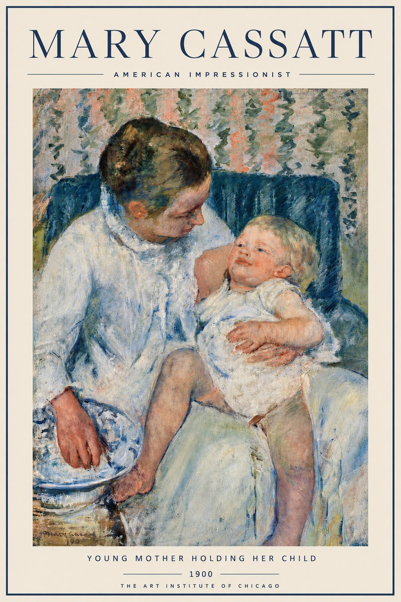 Mary Cassatt Young Mother Holding Her Child No3 - Póster