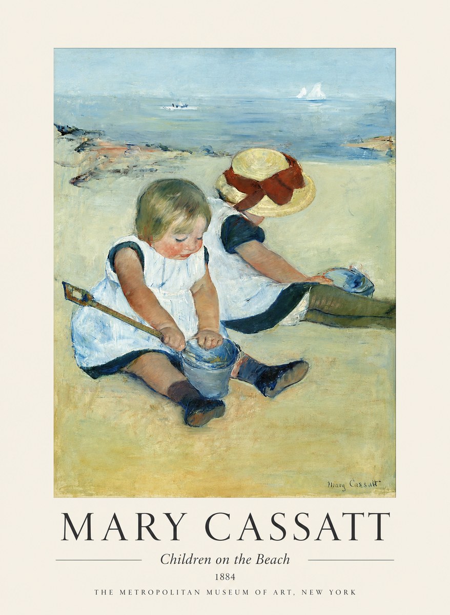Mary Cassatt Children on the Beach No1 - Póster