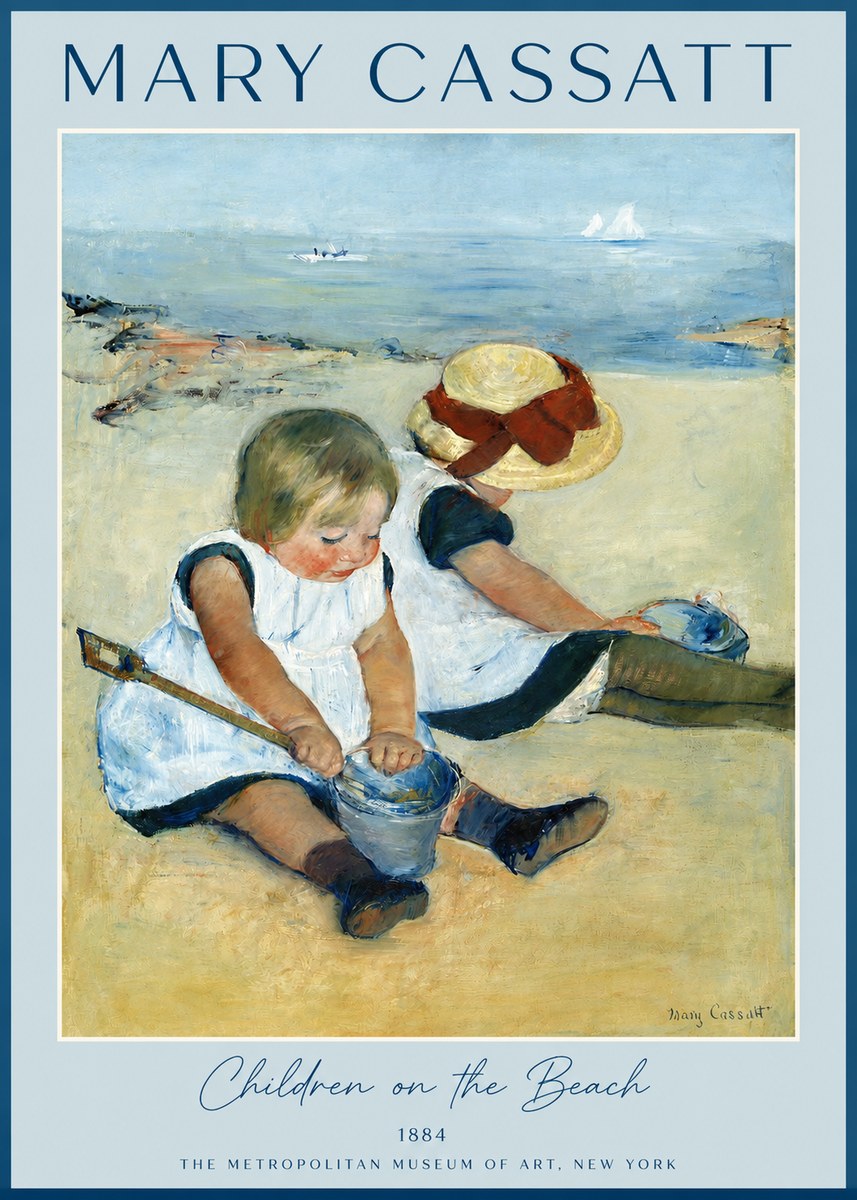 Mary Cassatt Children on the Beach No2 - Póster