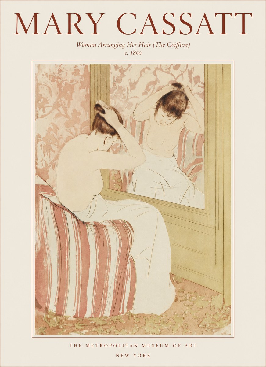 Mary Cassatt Woman Arranging Her Hair (the Coiffure) No1 - Póster