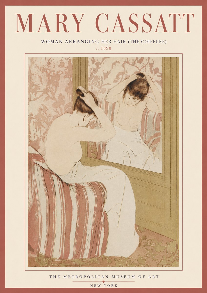 Mary Cassatt Woman Arranging Her Hair (the Coiffure) No5 - Póster