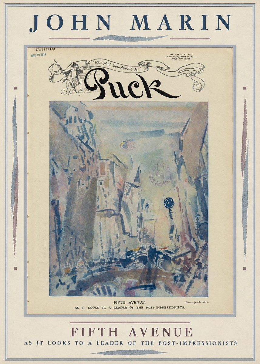 John Marin Fifth Avenue – as It Looks to a Leader of the Post-impressionists No6 - Póster