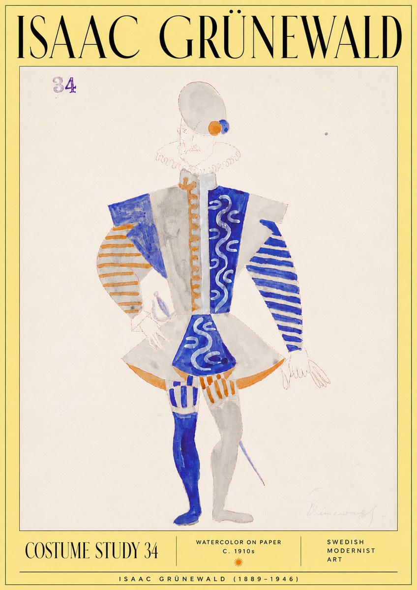 Isaac Grünewald Costume Study 34 No6 - Póster