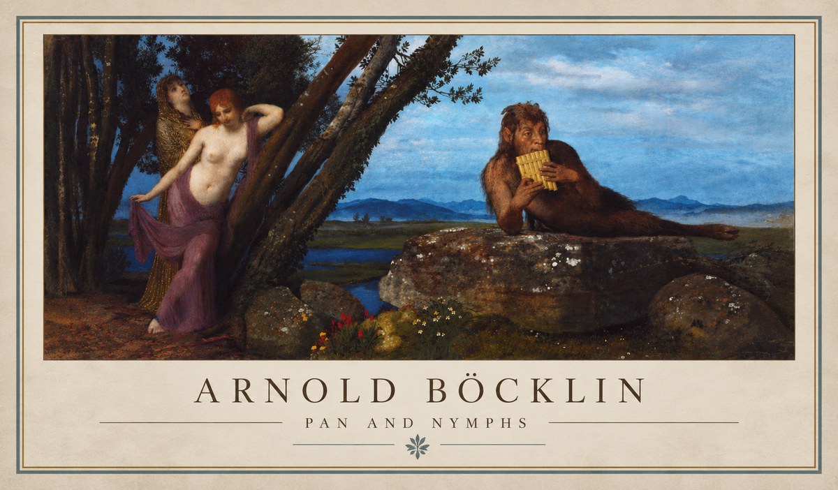 Arnold Böcklin Pan and Nymphs No3 - Póster