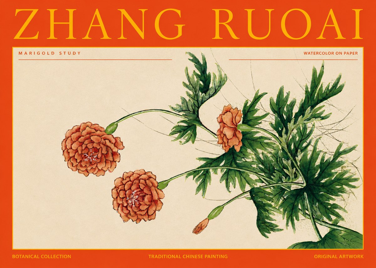 Zhang Ruoai Marigold Study No2 - Póster