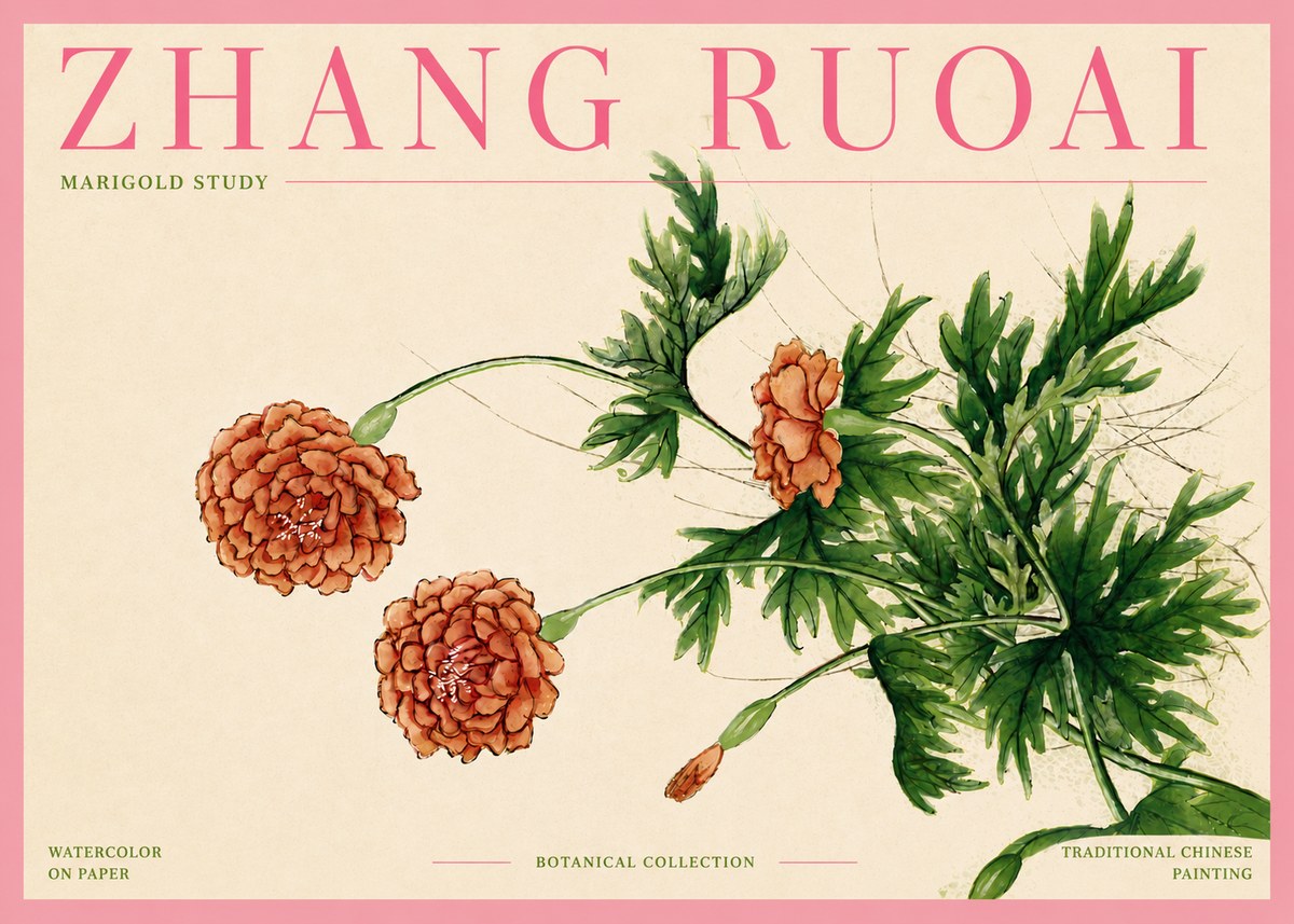 Zhang Ruoai Marigold Study No4 - Póster