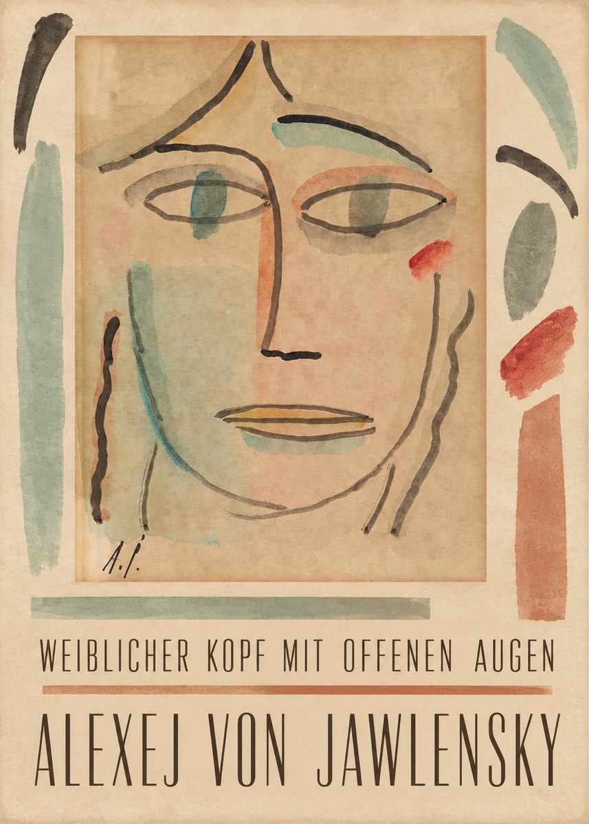 Alexej von Jawlensky Weiblicher Kopf Mit Offenen Augen No2 - Póster