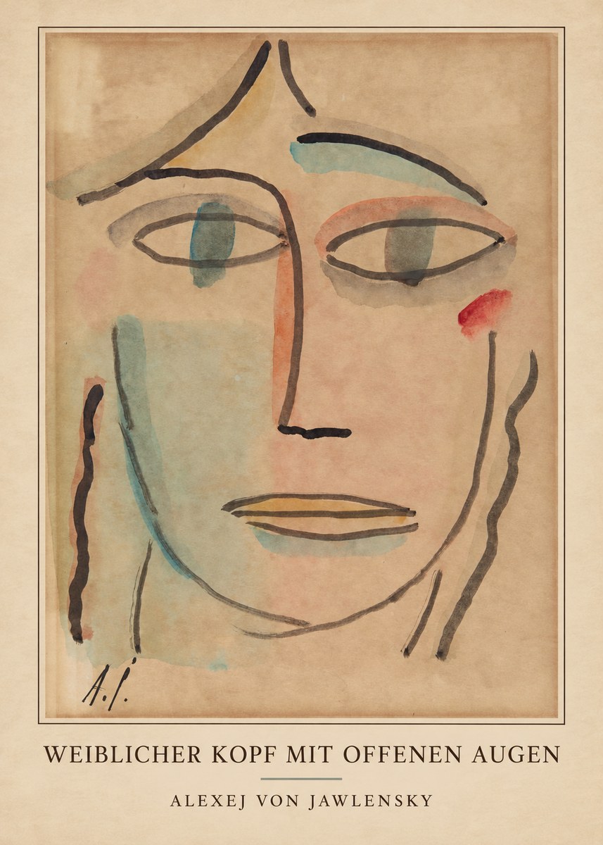 Alexej von Jawlensky Weiblicher Kopf Mit Offenen Augen No3 - Póster