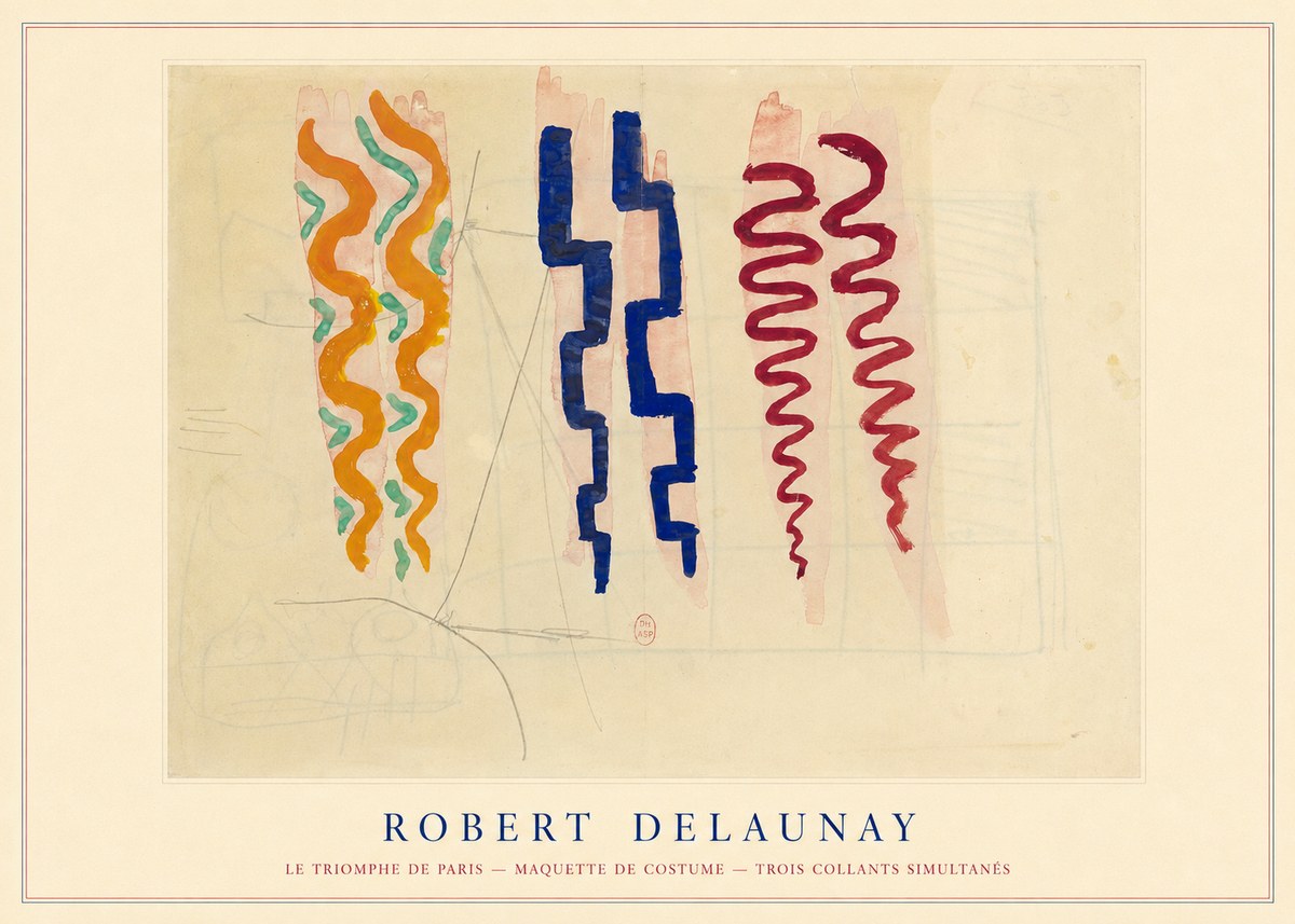 Robert Delaunay Le Triomphe De Paris — Maquette De Costume — Trois Collants Simultanés No3 - Póster