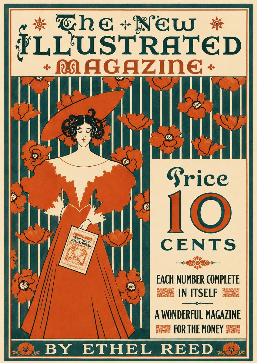 Ethel Reed The New Illustrated Magazine No6 - Póster