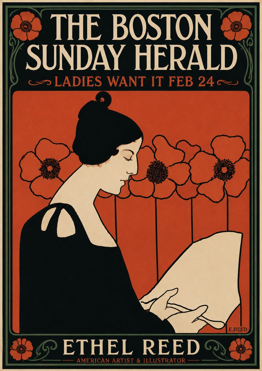 Ethel Reed The Boston Sunday Herald - Ladies Want It Feb 24 No6 - Póster