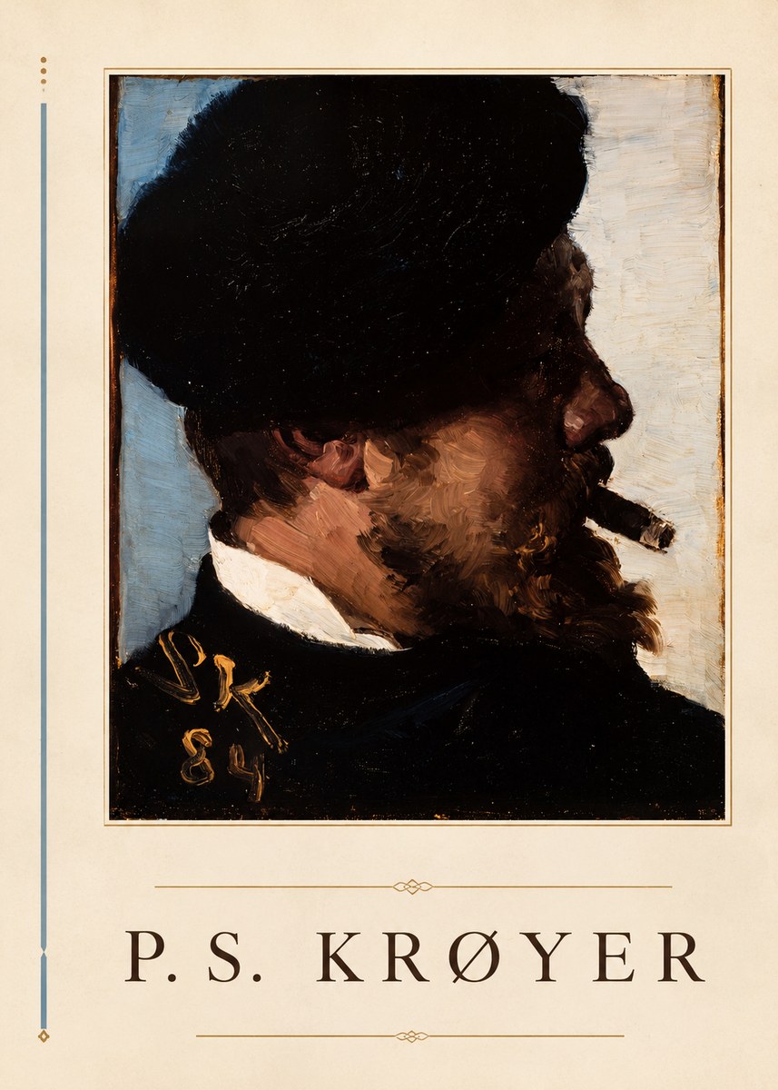 P.S. Krøyer Self-portrait with Cigar I No3 - Póster