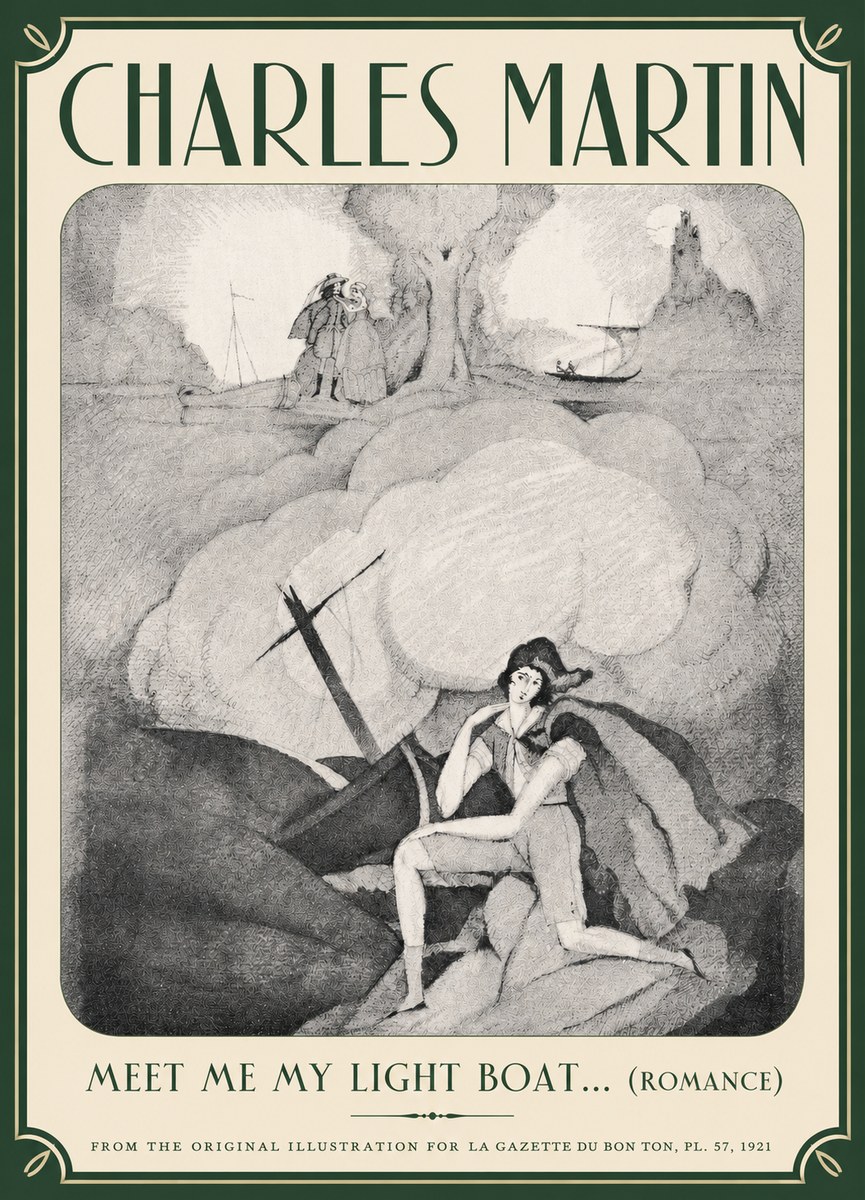Charles Martin Meet Me My Light Boat... (Romance) No3 - Póster