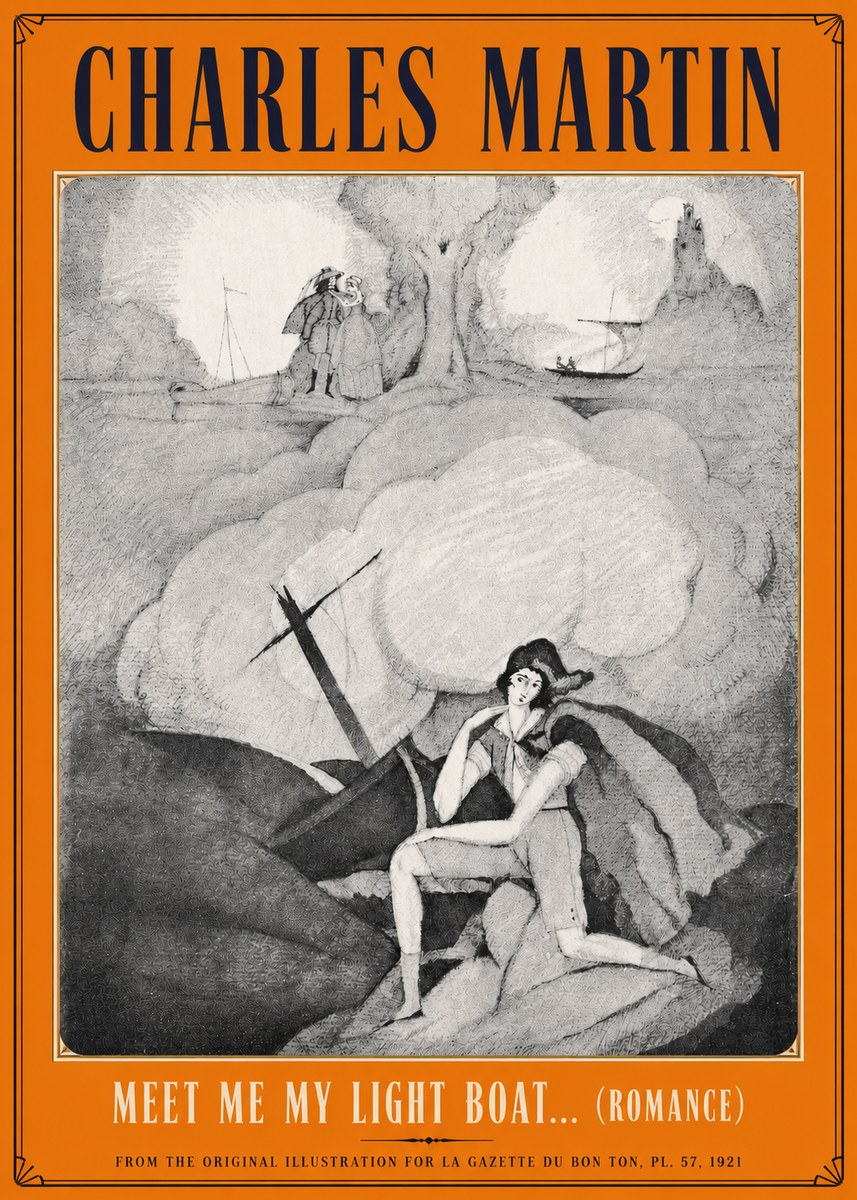 Charles Martin Meet Me My Light Boat... (Romance) No4 - Póster