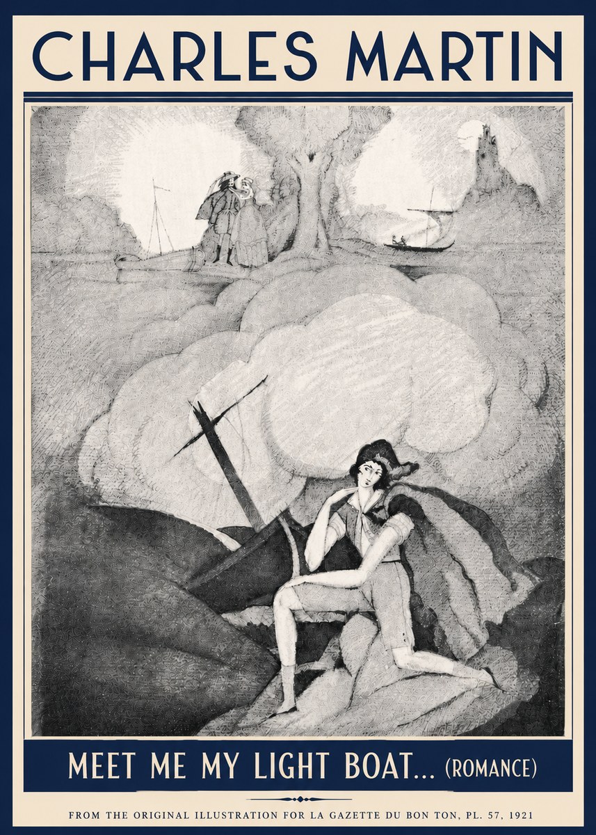 Charles Martin Meet Me My Light Boat... (Romance) No5 - Póster