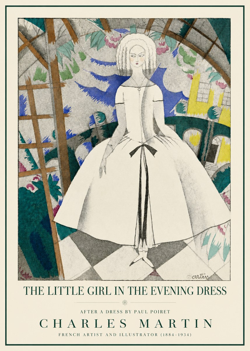 Charles Martin The Little Girl in the Evening Dress No1 - Póster