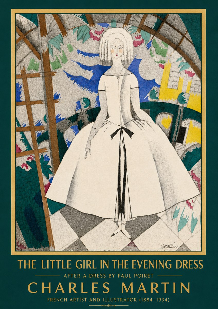 Charles Martin The Little Girl in the Evening Dress No4 - Póster