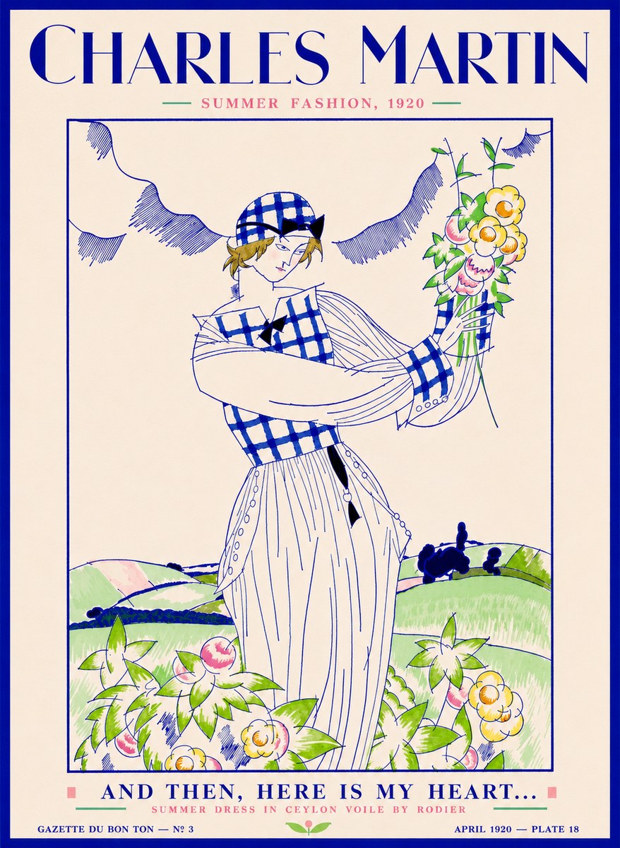 Charles Martin And Then, Here Is My Heart... Summer Dress in Ceylon Voile by Rodier No2 - Póster