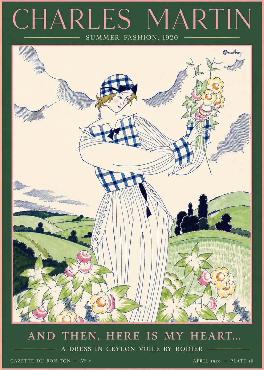 Charles Martin And Then, Here Is My Heart... Summer Dress in Ceylon Voile by Rodier No4 - Póster