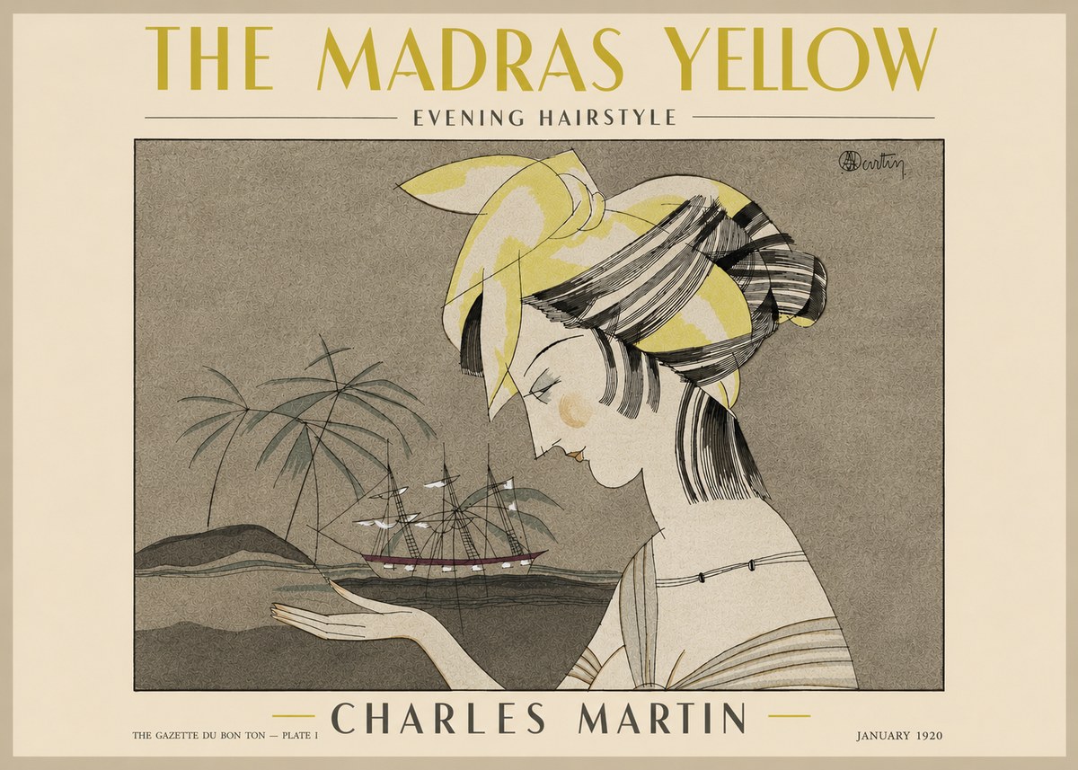 Charles Martin The Madras Yellow - Evening Hairstyle No3 - Póster