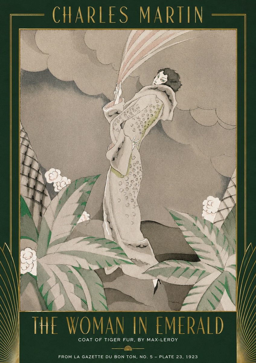 Charles Martin The Woman in Emerald No2 - Póster