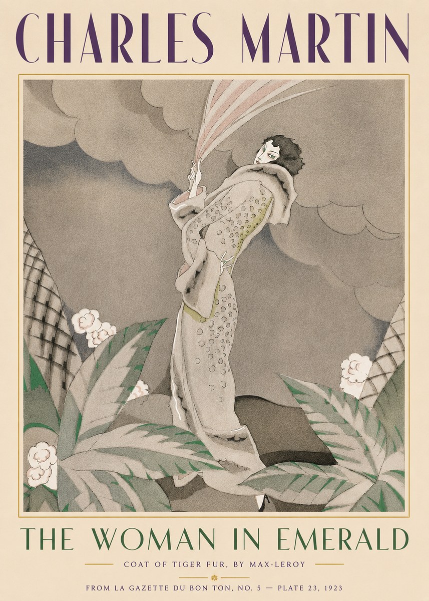 Charles Martin The Woman in Emerald No3 - Póster