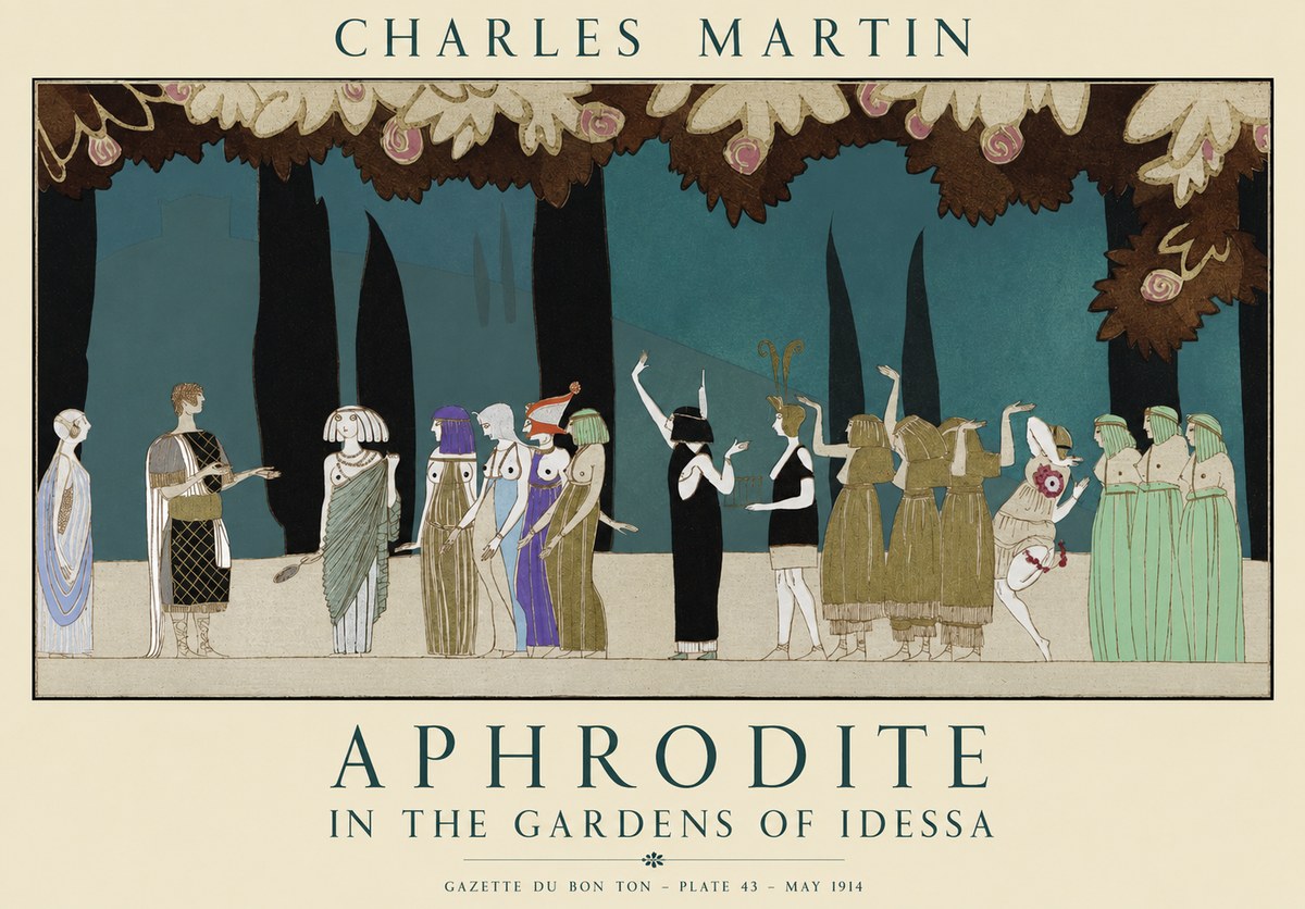 Charles Martin Aphrodite in the Gardens of Idessa No1 - Póster