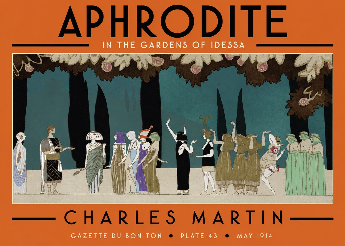Charles Martin Aphrodite in the Gardens of Idessa No4 - Póster