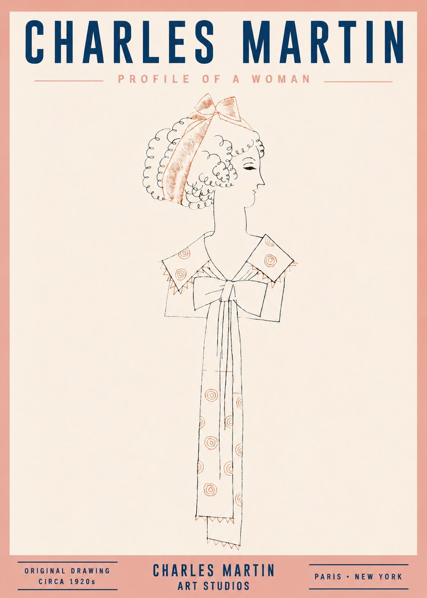 Charles Martin Profile of a Woman No2 - Póster