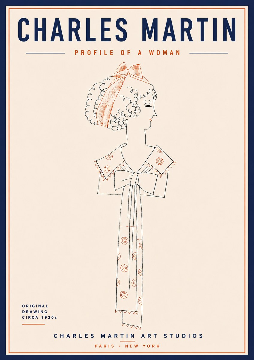 Charles Martin Profile of a Woman No6 - Póster