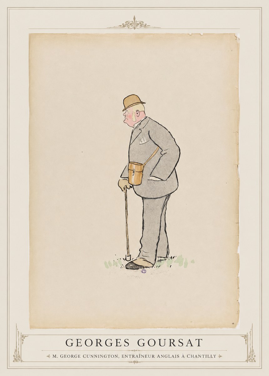 Georges Goursat M. George Cunnington, Entraîneur Anglais À Chantilly No1 - Póster
