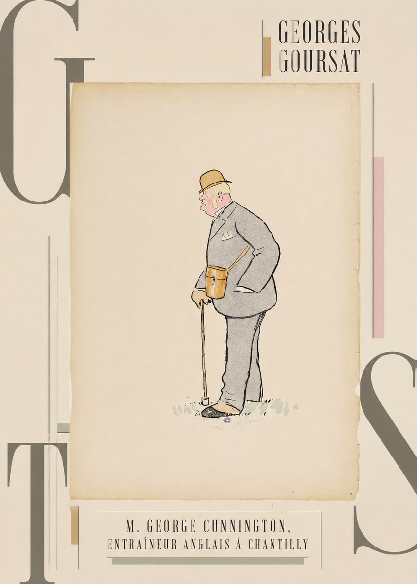Georges Goursat M. George Cunnington, Entraîneur Anglais À Chantilly No3 - Póster