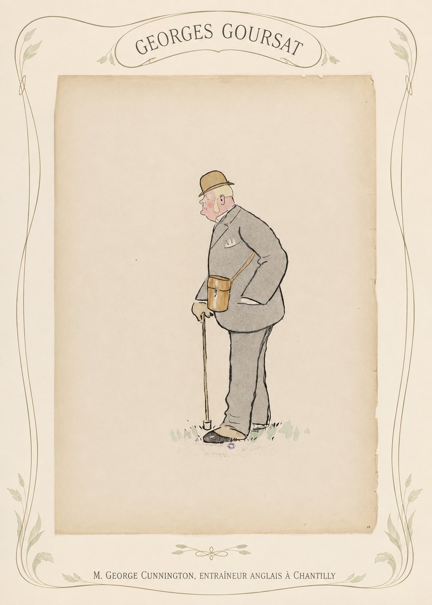 Georges Goursat M. George Cunnington, Entraîneur Anglais À Chantilly No4 - Póster