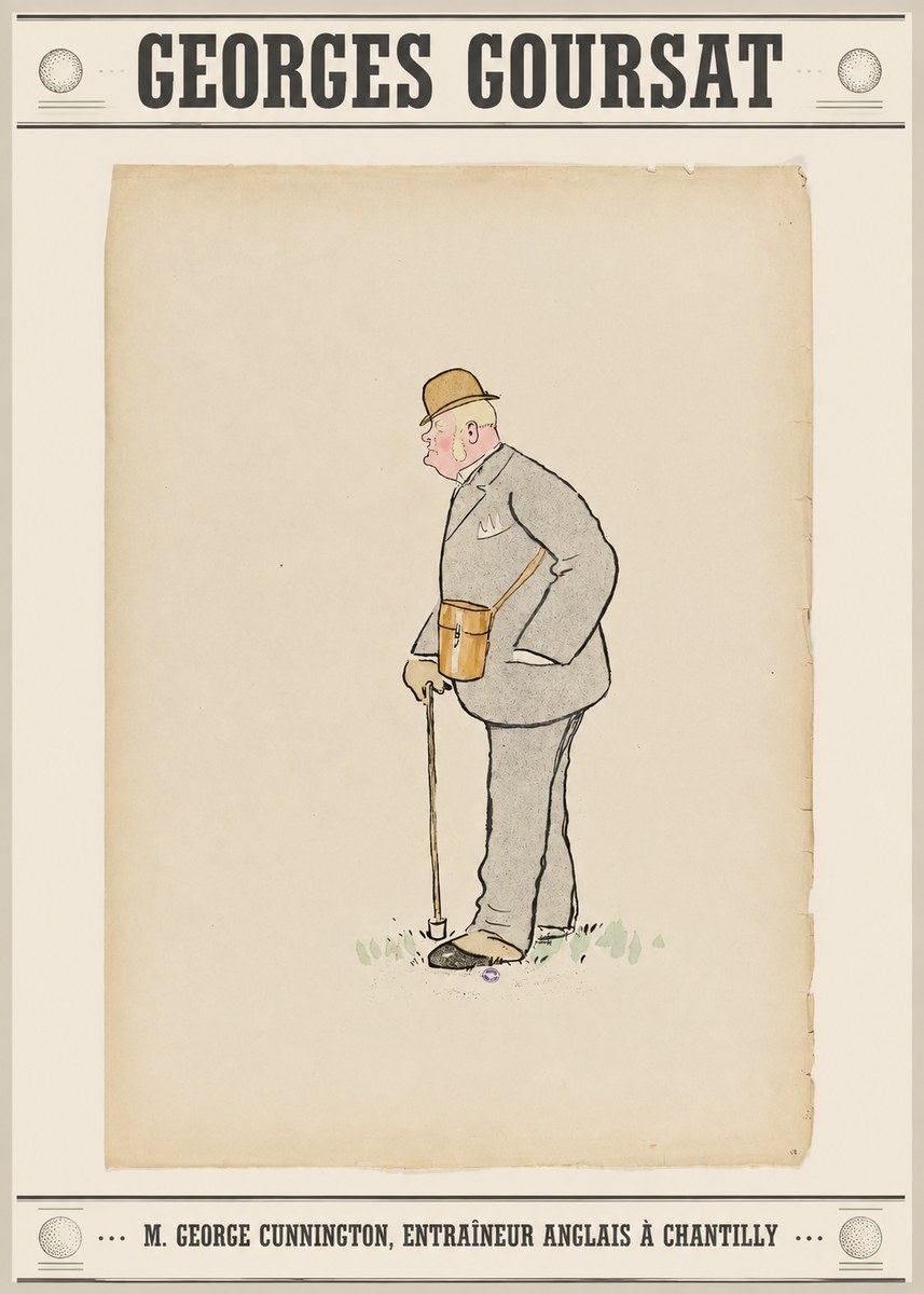 Georges Goursat M. George Cunnington, Entraîneur Anglais À Chantilly No5 - Póster