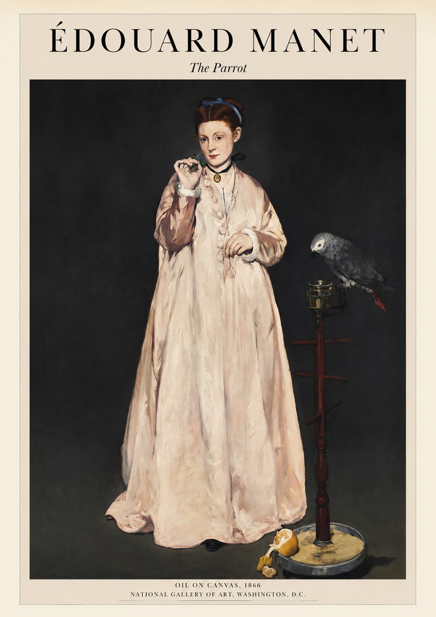 Édouard Manet The Parrot No1 - Póster