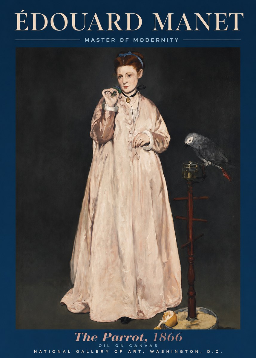 Édouard Manet The Parrot No3 - Póster