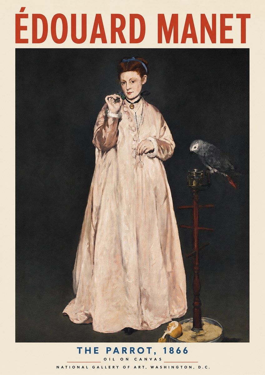 Édouard Manet The Parrot No4 - Póster