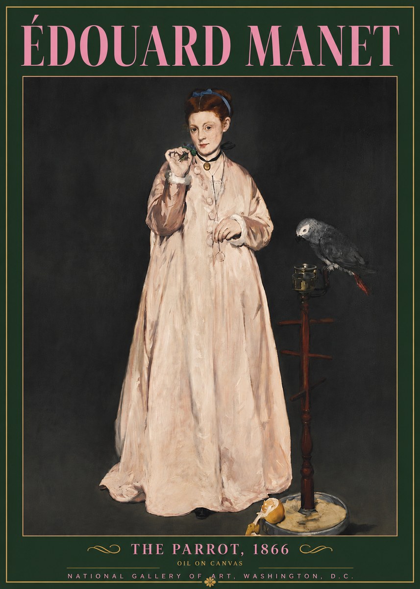 Édouard Manet The Parrot No5 - Póster